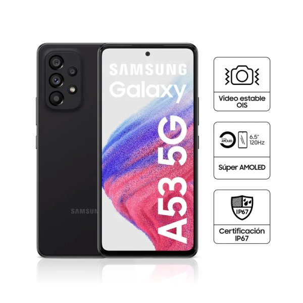 SAMSUNG GALAXY A53 128GB 5G 64 MP  5000 mAh NEGRO